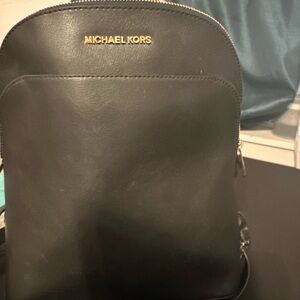 Michael Kors Black Leather Backpack